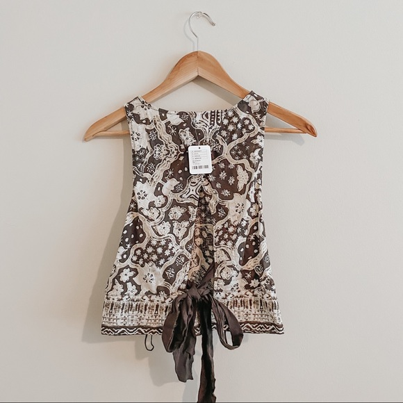FREE PEOPLE • open back tie tank top - Picture 2 of 4